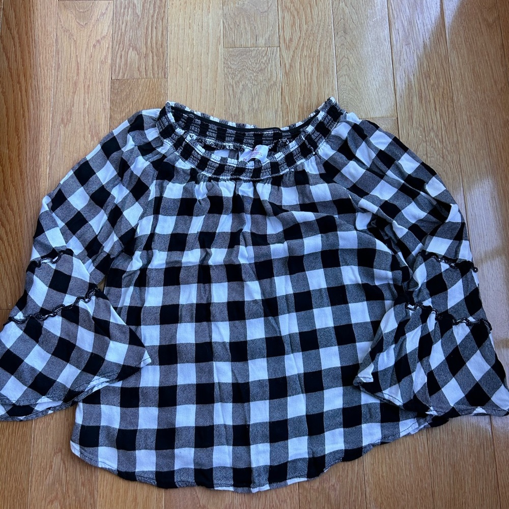 Justice Girl’s Size 16 Black and White Boho Top